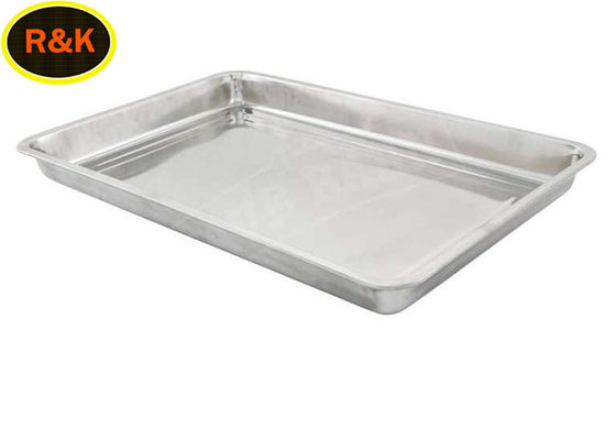 Reusable Easy Clean BBQ Serving Tray , Food Mesh Metal Tray Rectangular