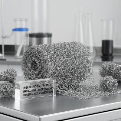 Hoogfiltratie-efficiëntie gebreide draadnetten, samengesteld uit onregelmatige gatvormen, die filtratieoplossingen bieden voor industriële behoeften