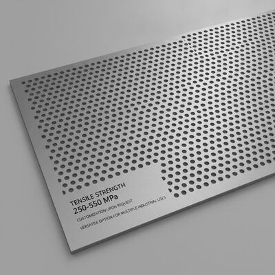 Treksterkte 250 tot 550 MPa Geperforeerd metalen paneel Op aanvraag en veelzijdige optie voor meerdere industriële toepassingen