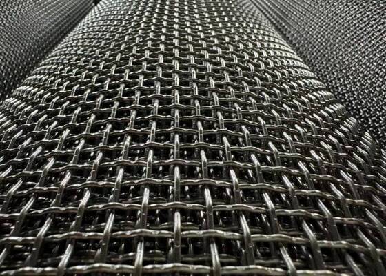 Voorgekrimpd roestvrijstalen gaas met vierkante openingen voor zware industriële en architecturale toepassingen